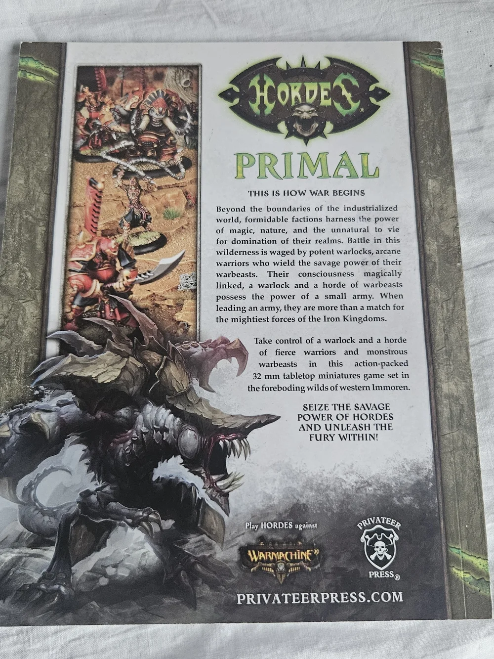 Hordes: Primal Rulebook Strategy  Guide Gamer Game